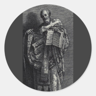 Grafische kunst van Sint-Athanasius van Alexandrië Ronde Sticker