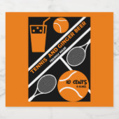 Grafische kunst van Tennis Player Bier Etiket (Enkel label)