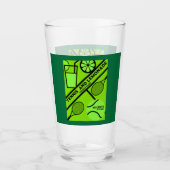 Grafische kunst van Tennis Player Glas (Voorkant)