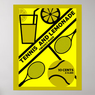 Grafische kunst van Tennis Player Poster
