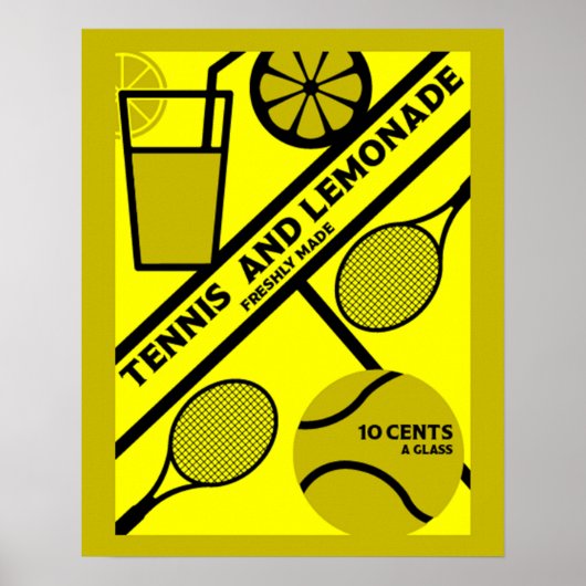 Grafische kunst van Tennis Player Poster (Voorkant)
