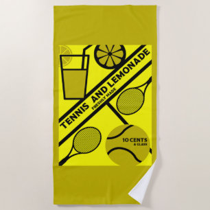 Grafische kunst van Tennis Player Strandlaken