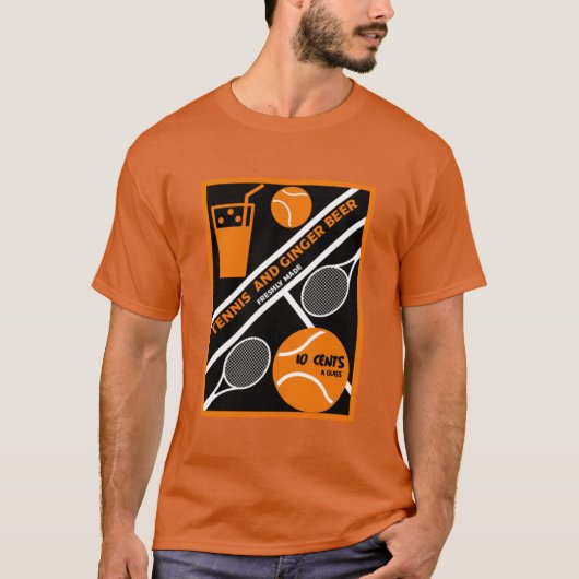 Grafische kunst van Tennis Player T-shirt (Voorkant)