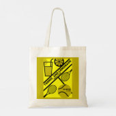 Grafische kunst van Tennis Player Tote Bag (Achterkant)