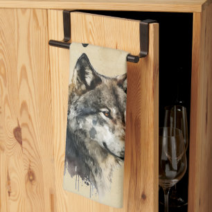 Grafische kunst Wolf Wild Animal Natuur Wildlife A Theedoek
