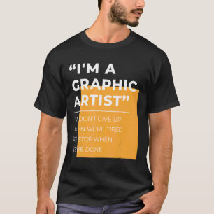 Grafische kunstenaar geeft geen verborgen stop op t-shirt