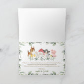 Grafische landbouwhuisdieren Greenery Baby shower  Bedankkaart (Binnen)
