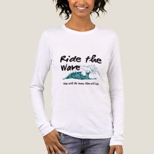 Grafische lange mouw Ocean Wave Tri-Blend Shirt