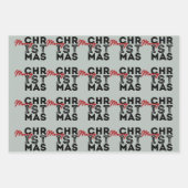 Grafische lettertypen typografie ontwerp kerst inpakpapier vel (Voorkant 2)