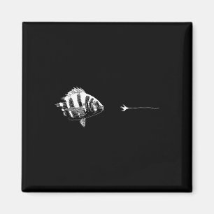 Grafische lijn voor vliegvis haak - Vis Sheepshead Magneet