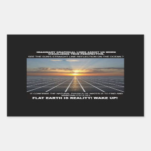 Grafische lijnen helpen ons Flat Earth te visualis Rechthoekige Sticker