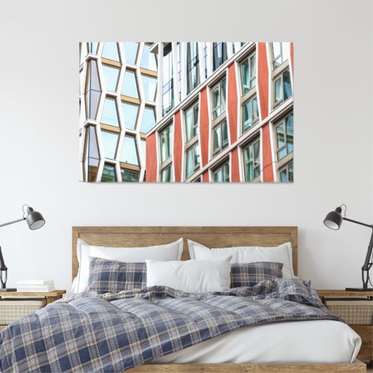 Grafische Londense architectuur Canvas Afdruk (Insitu (Slaapkamer))