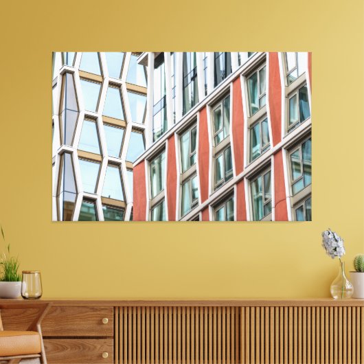 Grafische Londense architectuur Canvas Afdruk (Insitu (Woonkamer))