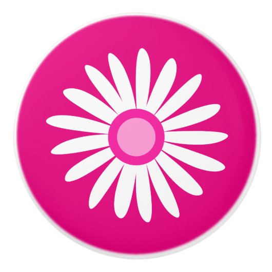 Grafische madeliefje roze knop (Voorkant)