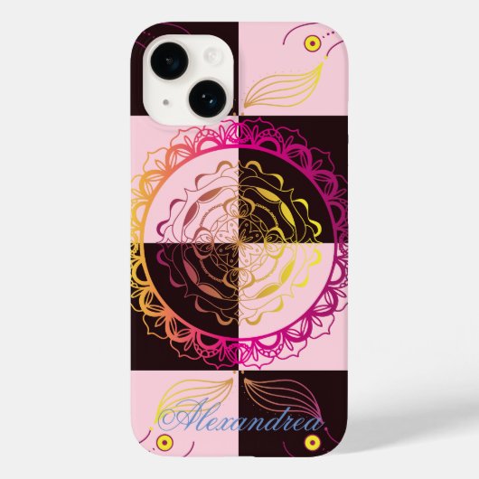 Grafische Mandala Art, Mystic Checkerboard Case-Mate iPhone Case (Achterkant)