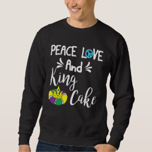 Grafische mardi Gras carnival Peace Love and King Trui