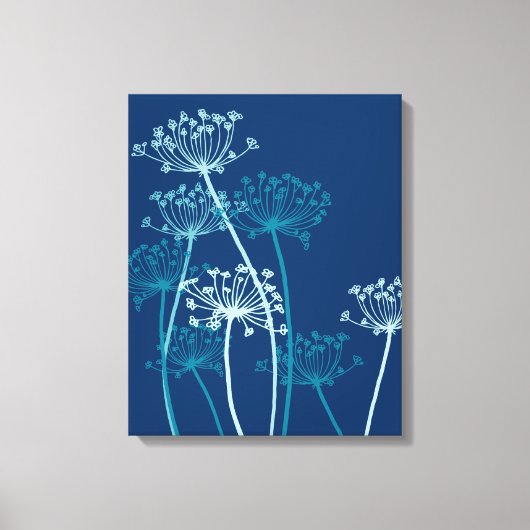 Grafische moderne bloem kervel canvas print (Voorkant)