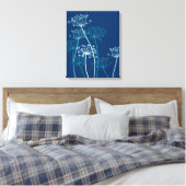 Grafische moderne bloem kervel canvas print (Insitu (Slaapkamer))
