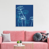 Grafische moderne bloem kervel canvas print (Insitu (Woonkamer))