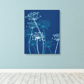 Grafische moderne bloem kervel canvas print (Insitu (Houten vloer))