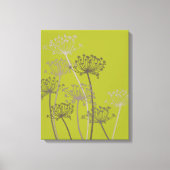 Grafische moderne bloem kervel groene canvas print (Voorkant)