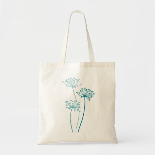Grafische moderne bloem koeien peterselie blauwgro tote bag (Voorkant)