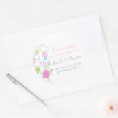 Grafische moderne bloemblaadjes bruiloft snoep sti ronde sticker (Envelop)