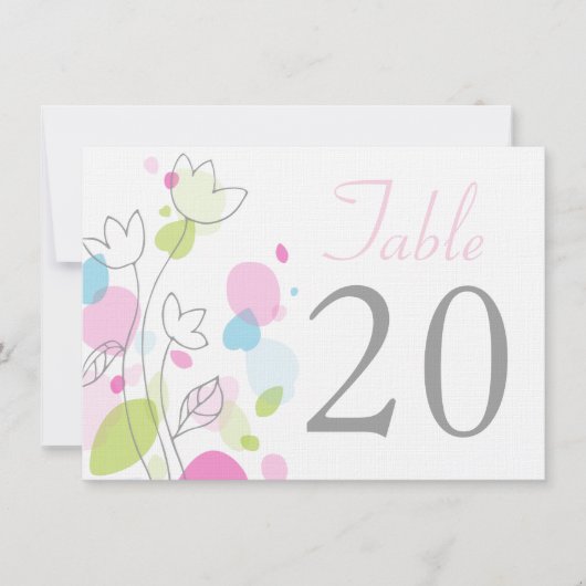 Grafische moderne bloemblaadjes huwelijks tafel nu kaart (Voorkant)