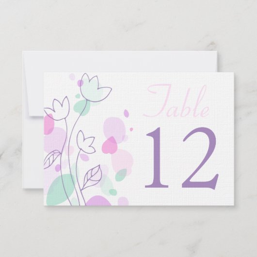 Grafische moderne bloemblaadjes huwelijks tafel nu kaart (Voorkant)