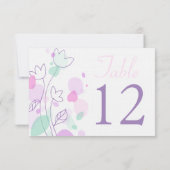 Grafische moderne bloemblaadjes huwelijks tafel nu kaart (Achterkant)