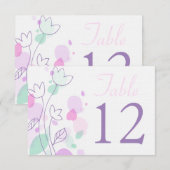 Grafische moderne bloemblaadjes huwelijks tafel nu kaart (Voorkant / Achterkant)