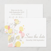 Grafische moderne bloembladen bewaren de datumkaar aankondigingskaart (Voorkant / Achterkant)