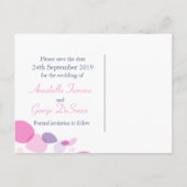 Grafische moderne bloembladen bewaren de datumkaar aankondigingskaart (Achterkant)