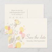 Grafische moderne bloembladen bewaren de datumkaar aankondigingskaart (Voorkant / Achterkant)