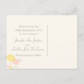 Grafische moderne bloembladen bewaren de datumkaar aankondigingskaart (Achterkant)