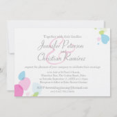 Grafische moderne bloembladen bruiloft kaart (Achterkant)