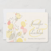 Grafische moderne bloembladen bruiloft kaart (Voorkant)