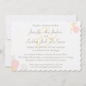 Grafische moderne bloembladen bruiloft kaart (Achterkant)