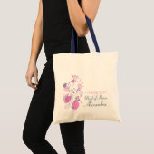 Grafische moderne bloementrouwster met eremtas tote bag (Voorkant (product))