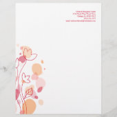 Grafische moderne bloempitten rode briefhoofd (Voorkant)