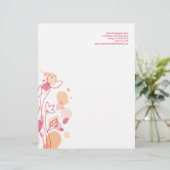 Grafische moderne bloempitten rode briefhoofd (Staand voorkant)