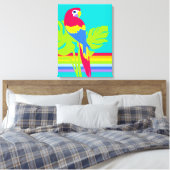 Grafische moderne macaw tropische regenboog canvas (Insitu (Slaapkamer))