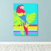 Grafische moderne macaw tropische regenboog canvas (Insitu (Houten vloer))