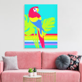 Grafische moderne macaw tropische regenboog canvas (Insitu (Woonkamer))