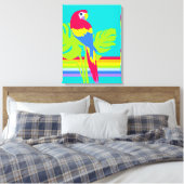 Grafische moderne macaw tropische regenboog canvas (Insitu (Slaapkamer))