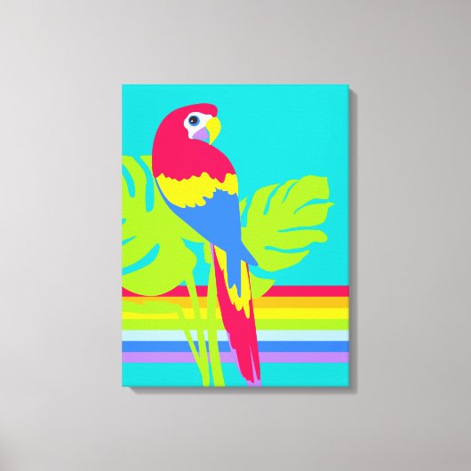 Grafische moderne macaw tropische regenboog canvas (Voorkant)