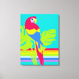 Grafische moderne macaw tropische regenboog canvas afdruk