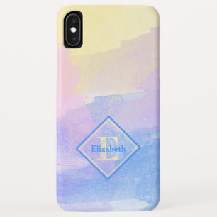 Grafische monogram en naam van pasta-kleuren Water Case-Mate iPhone Case