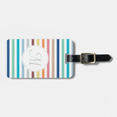 Grafische monogram Pastel Regenbooghorizontale str Bagagelabel (Voorkant horizontaal)