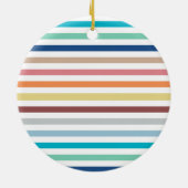 Grafische monogram Pastel Regenbooghorizontale str Keramisch Ornament (Achterkant)